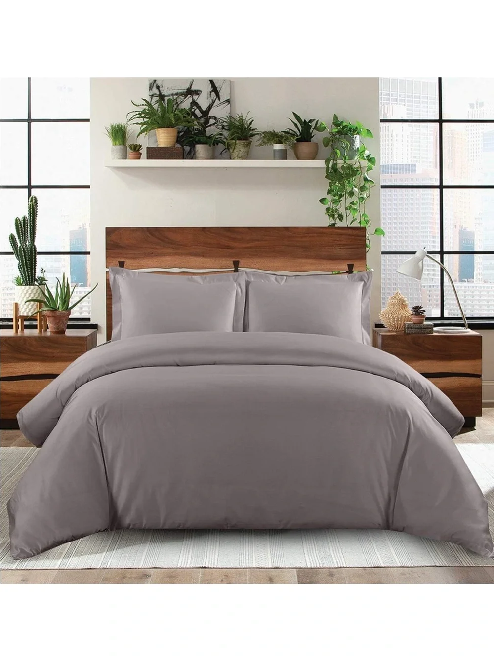 Lilac Lavender Egyptian Cotton Duvet Sham Set Full Queen